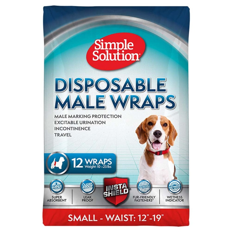Simple Solution Disposable Male Wraps White SM 12pk