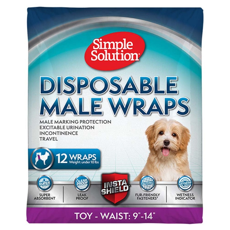 Simple Solution Disposable Male Wraps White XS 12pk