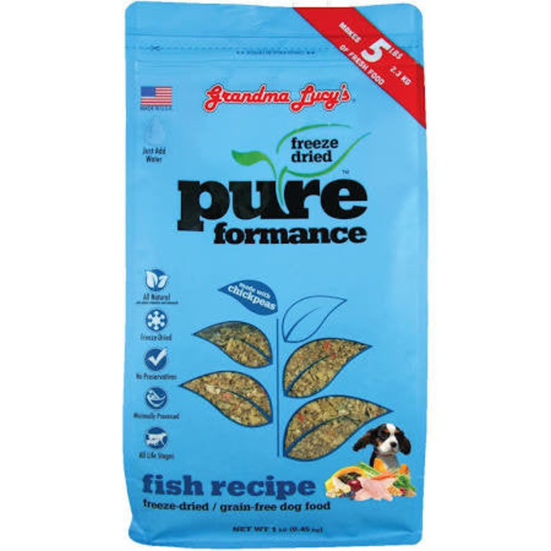 Grandma Lucy's Pureformance Fish Recipe Freeze Dried Grain Free Dog Food-1-lb-{L-tx}