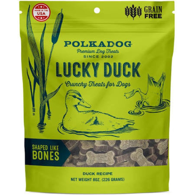 Polka Dog Bakery Dog Lucky Duck Bones 8oz {L+x}