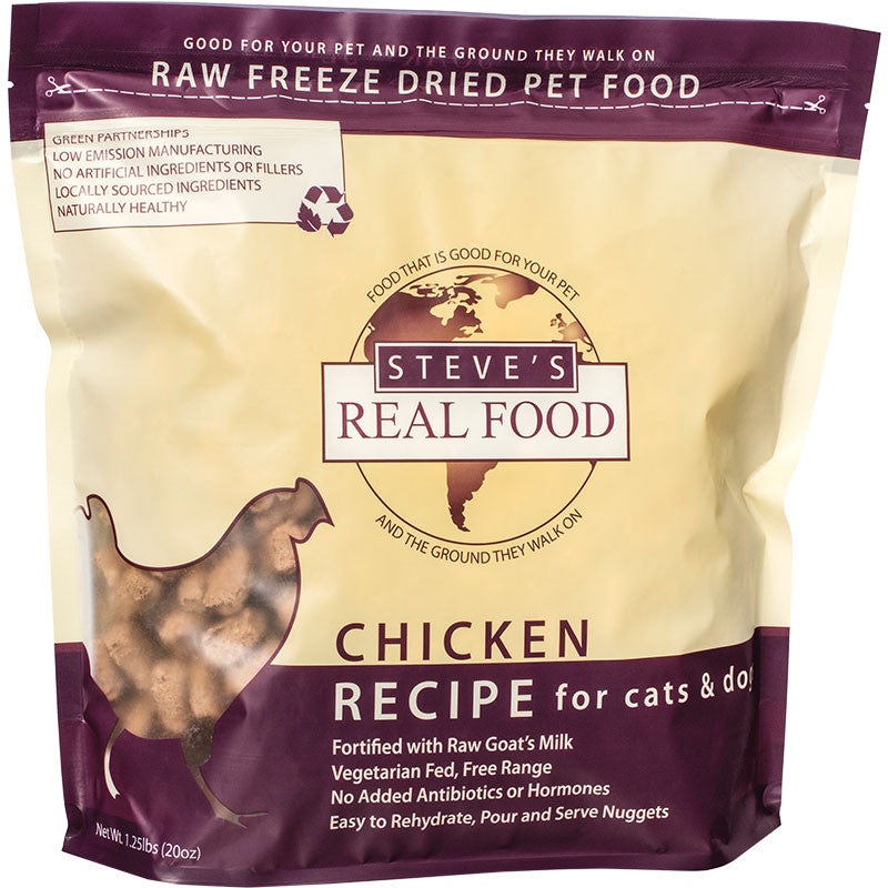 Steves Real Dog Freeze Dried Nuggets Ckn 1.25lb {L-x}