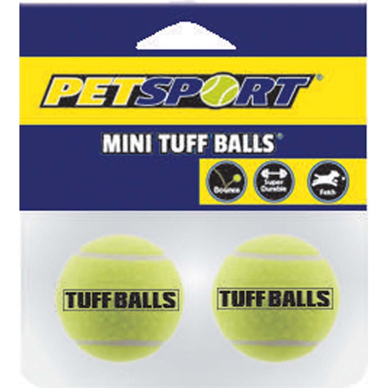 Petsport USA Tuff Ball Dog toy Yellow 2 Pack 1.5 in
