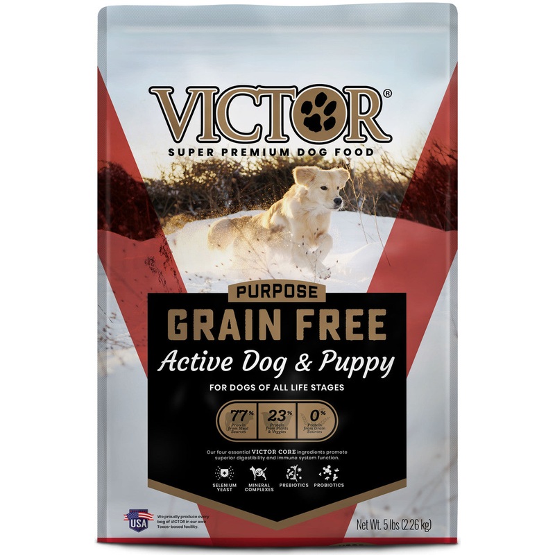 Victor Super Premium Dog Food Purpose Grain Free Active Dog & Puppy Dry Dog Food Beef 5lb