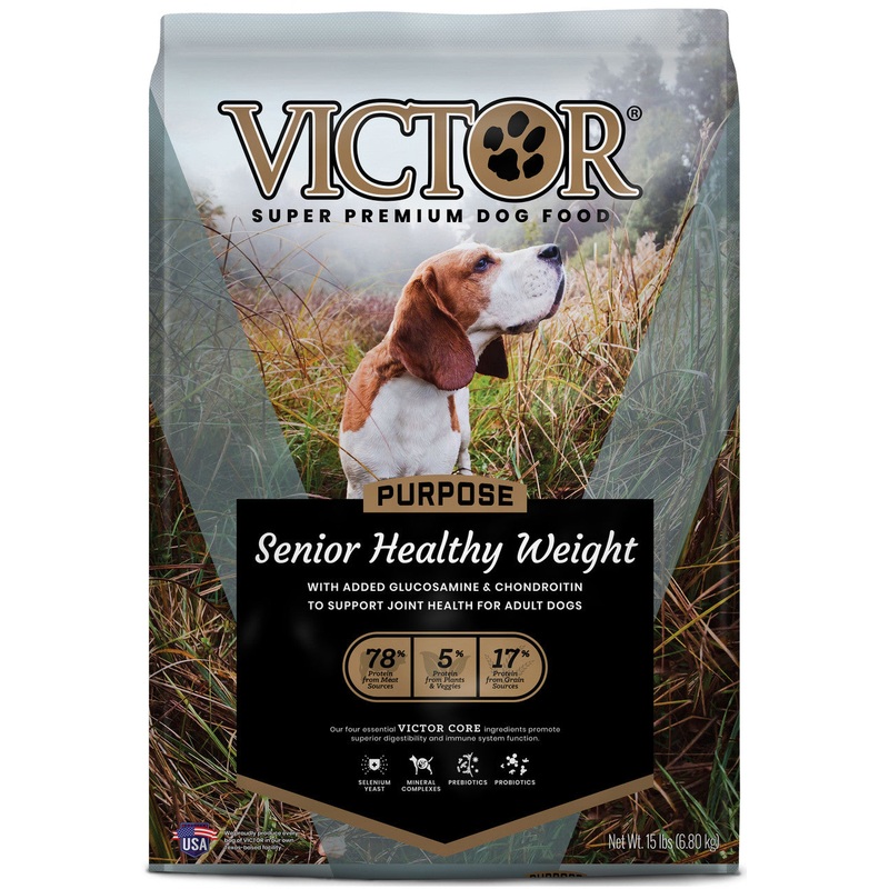 Victor Super Premium Dog Food Purpose Senior Healthy Weight Dry Dog Food Beef & Brown Rice 15lb
