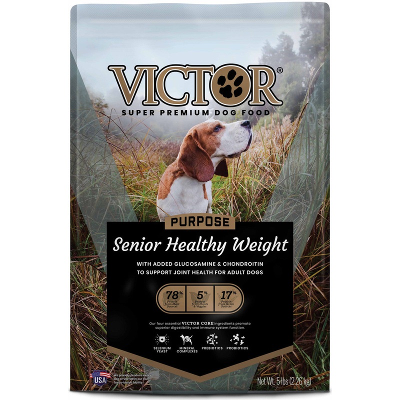 Victor Super Premium Dog Food Purpose Senior Healthy Weight Dry Dog Food Beef & Brown Rice 5lb