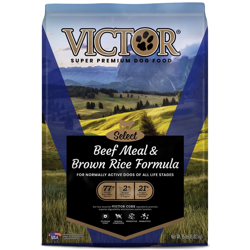 Victor Super Premium Dog Food Select Dry Dog Food Beef Meal & Brown Rice 15lb