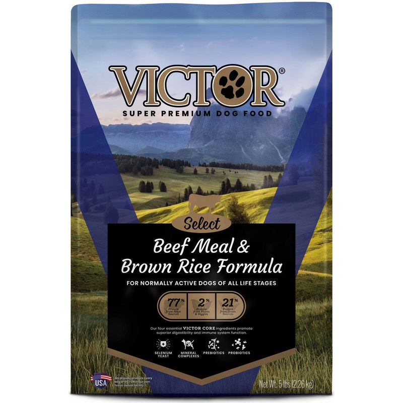 Victor Super Premium Dog Food Select Dry Dog Food Beef Meal & Brown Rice 5lb