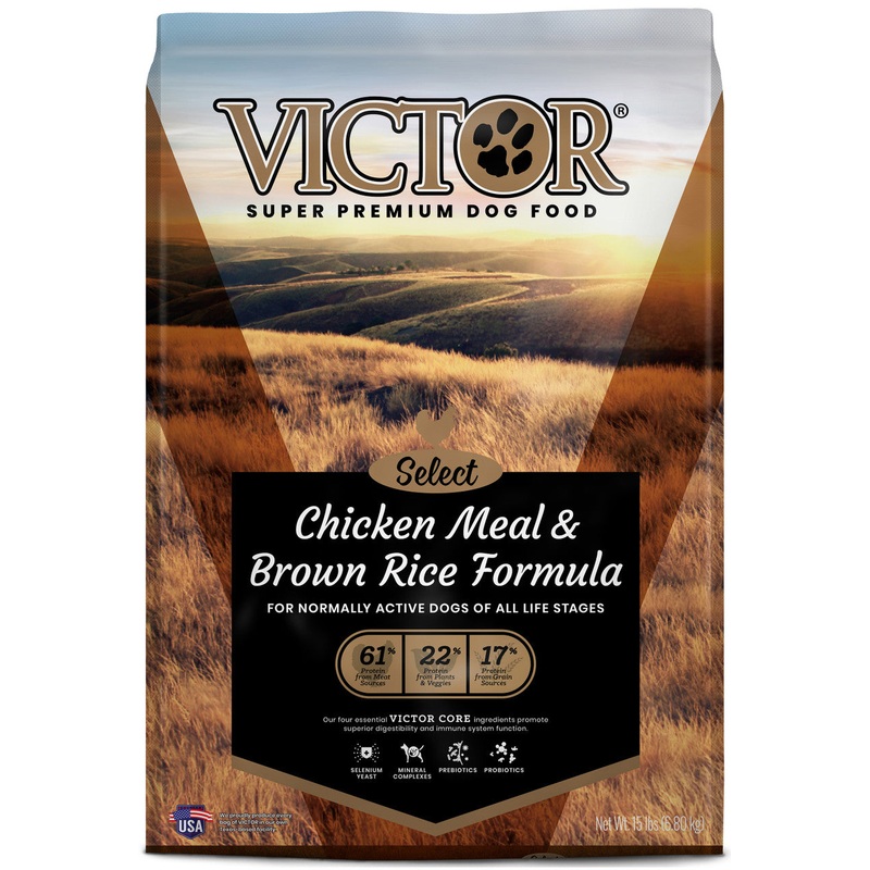 Victor Super Premium Dog Food Select Dry Dog Food Chicken Meal & Brown Rice 15lb