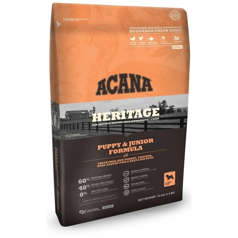 Acana Heritage Puppy and Junior Formula Grain Free Dry Dog Food-13-lb-{L+x}