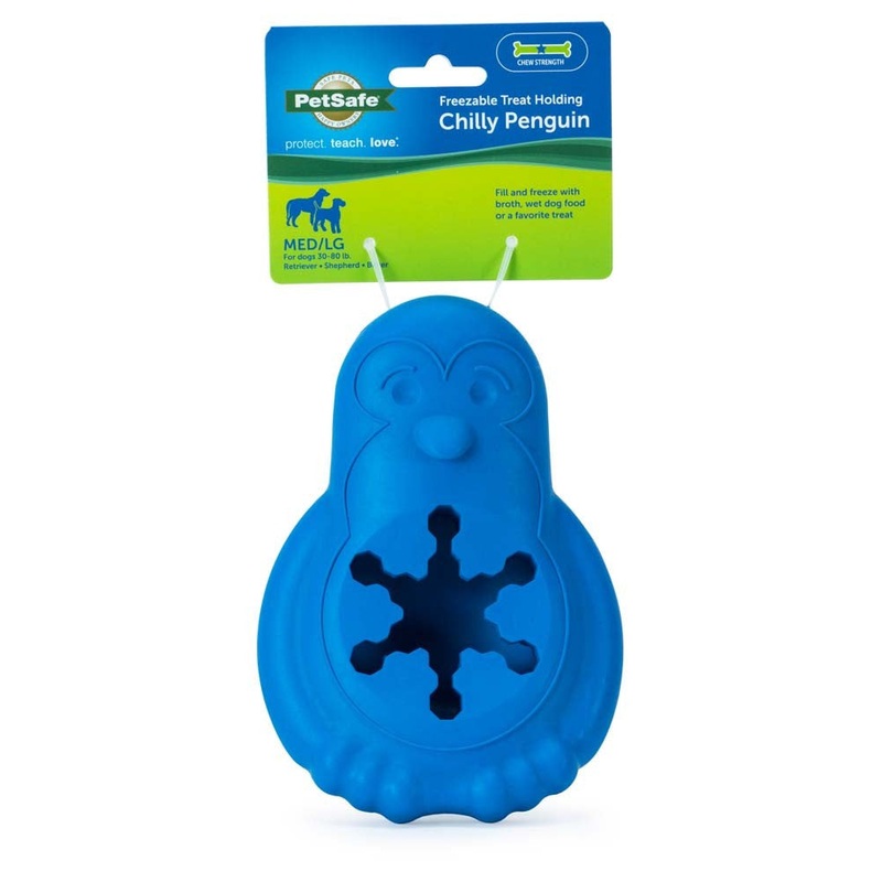 Busy Buddy Penguin Dog Toy Blue MD/LG