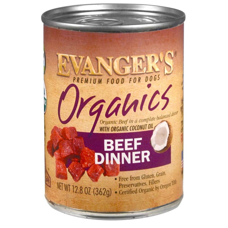 Evanger's Organics Wet Dog Food Beef 12.8oz 12pk