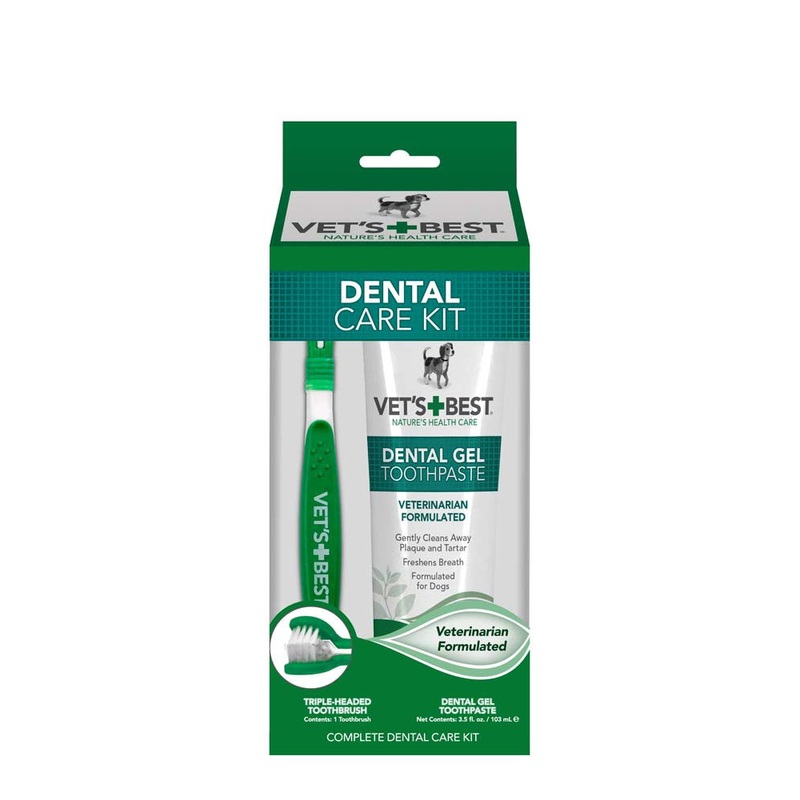 Vet's Best Dental Care Kit with Toothbrush and Gel for Dogs Toothpaste: 3.5 oz