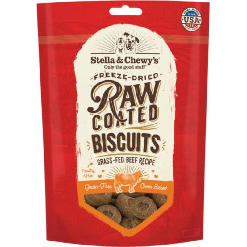 Stella & Chewy's Raw Coated Biscuits Grass-Fed Beef Recipe 9 oz {L+1x} 860255