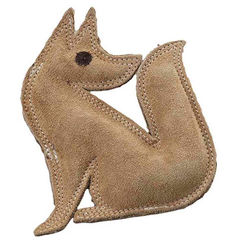 Dura-Fused Leather Dog Toy Fox Brown SM
