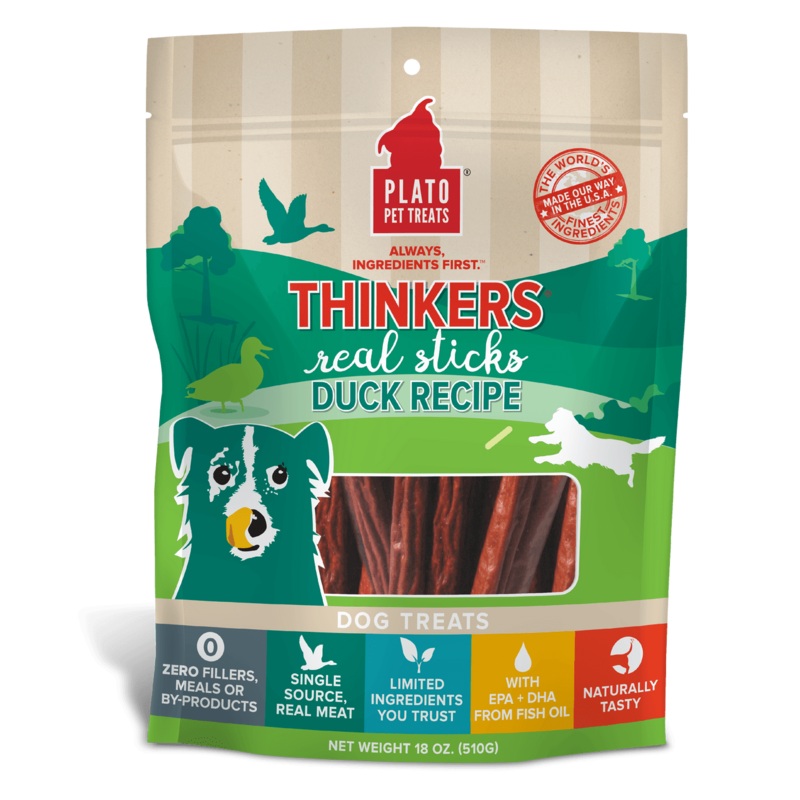 Plato Thinkers Duck Dog Treat 18oz {L+1x} 595096