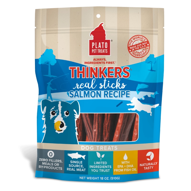 Plato Thinkers Salmon Dog Treat 18oz {L+1x} 595094