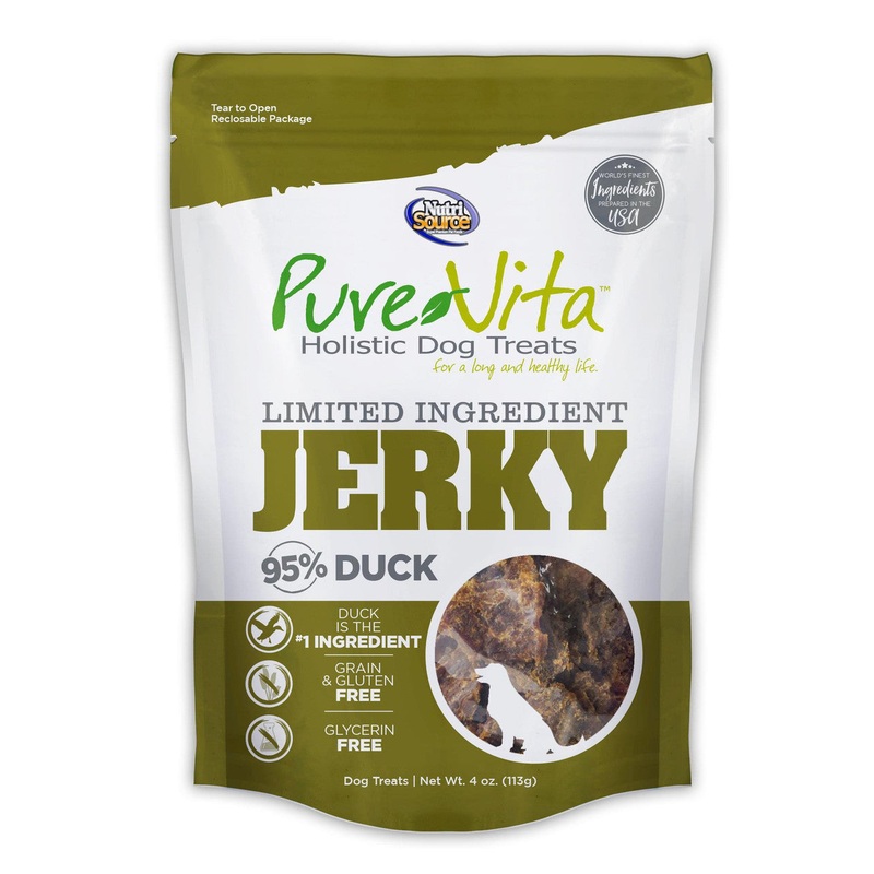 Pure Vita Duck Jerky Dog Treats 4oz {L+1x} 131270