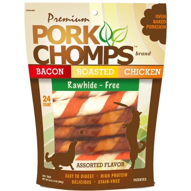 Scott Pet Premium Pork Chomps Assorted Flavor Twists 24CT {L-1}159208