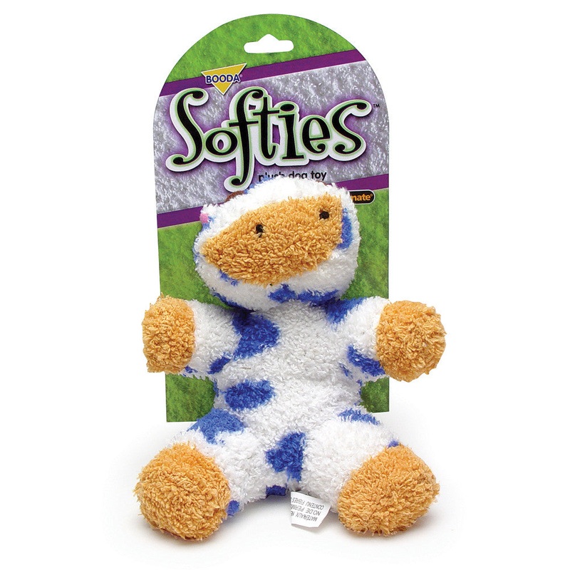 Booda Softies Dog Toy Cow Multi-Color MD
