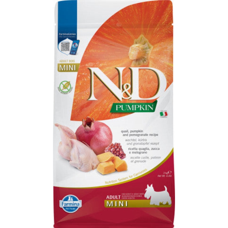 Farmina N&D Pumpkin Grain Free Dog Quail & Pomegranate Mini 4.4 lb (DD)
