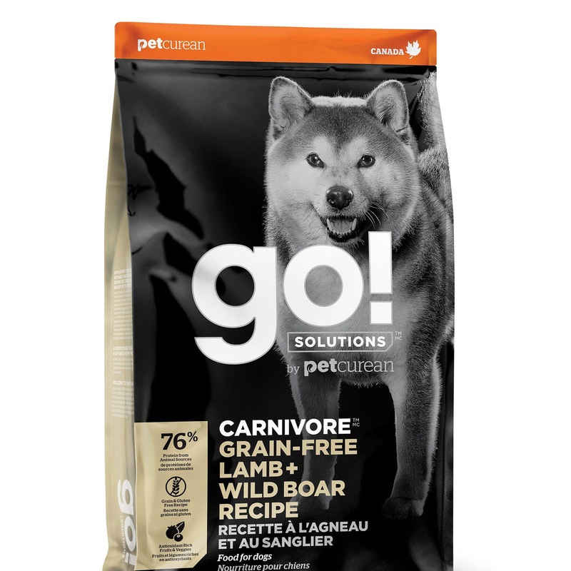 Petcurean GO! CARNIVORE Grain Free Lamb + Wild Boar Recipe for dogs 12lb {L-1}152235