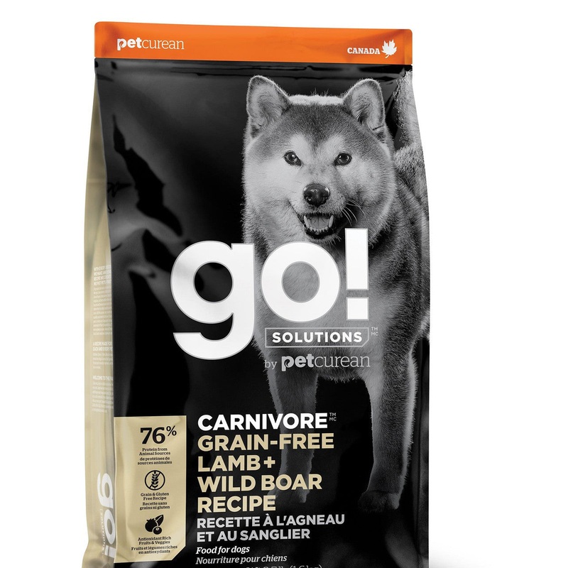 Petcurean GO! CARNIVORE Grain Free Lamb + Wild Boar Recipe for dogs 22lb {L-1}152236