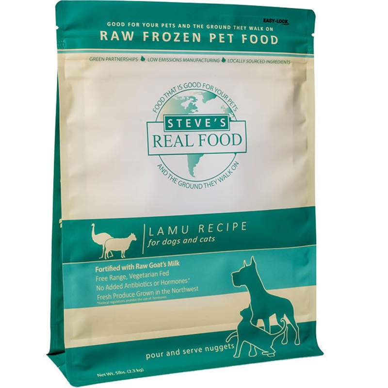 Steve's Real Food Dog Cat Frozen Lamu Nuggets 5lb SD-5