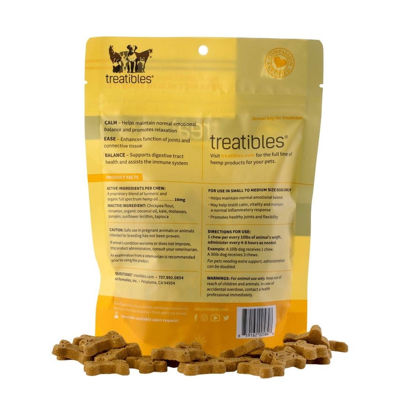 Treatibles Grain Free Small Pumpkin Chew 75ct {L+1} 591000