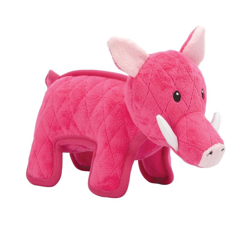 Zeus Safari Dog Toy, Warthog Pink (D)