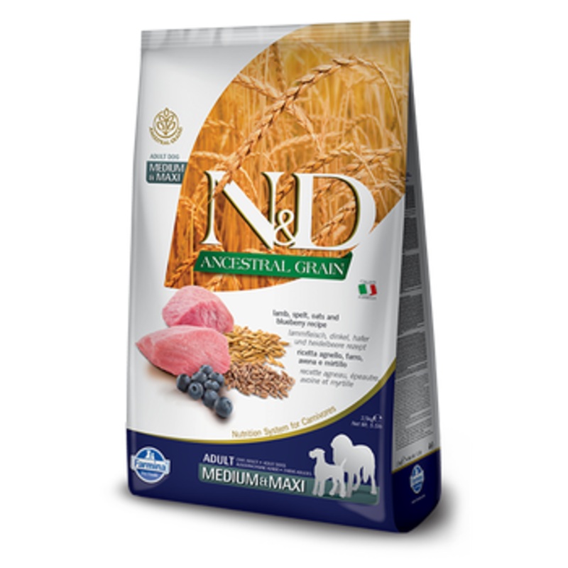 FARMINA DOG ANCESTRAL GRAIN LAMB BLUEBERRY MEDIUM & MAXI 26.4LB