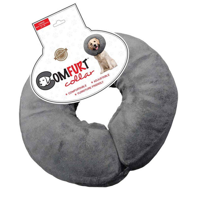 Arlee Poly Filled Adjustable E-Collar Charcoal LG