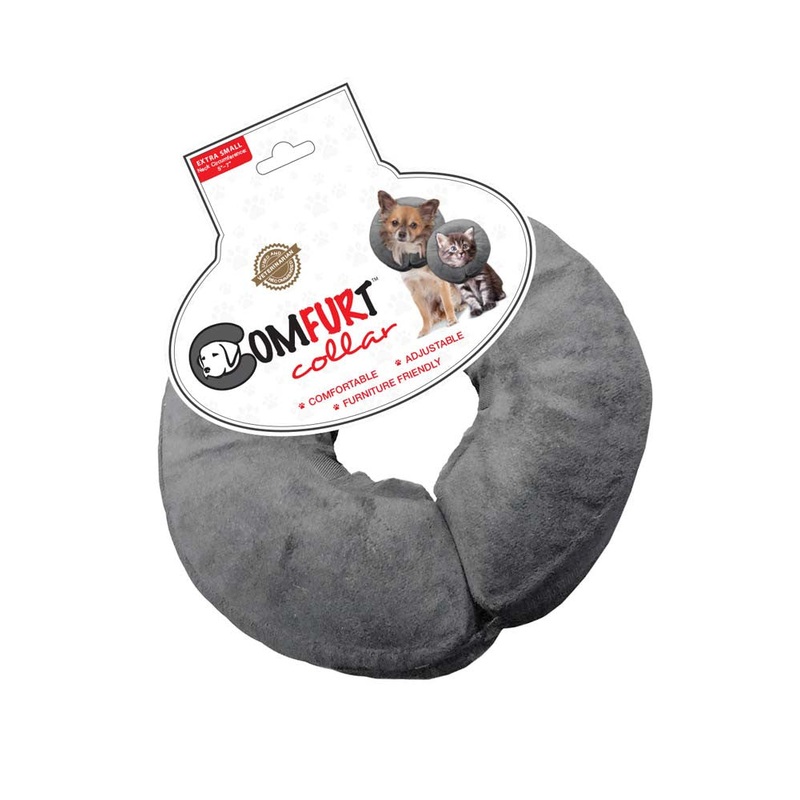 Arlee Poly Filled Adjustable E-Collar Charcoal XXS