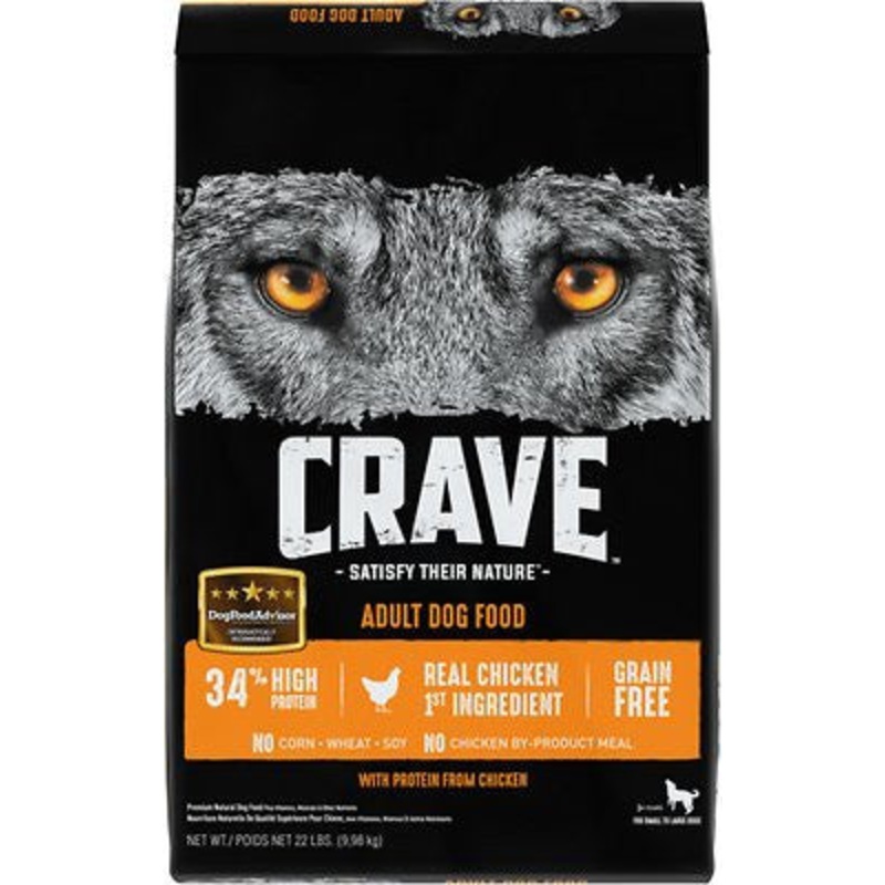 Crave Chicken Dry Dog Food 22lb