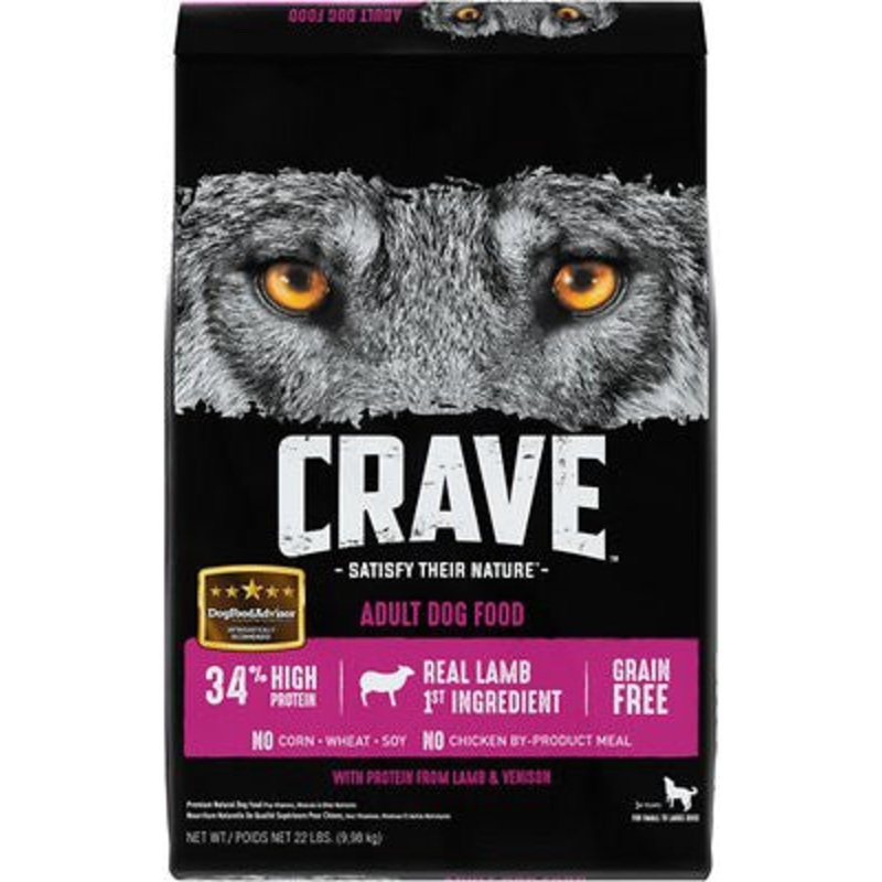 Crave Lamb and Venison Dry Dog Food 22lb