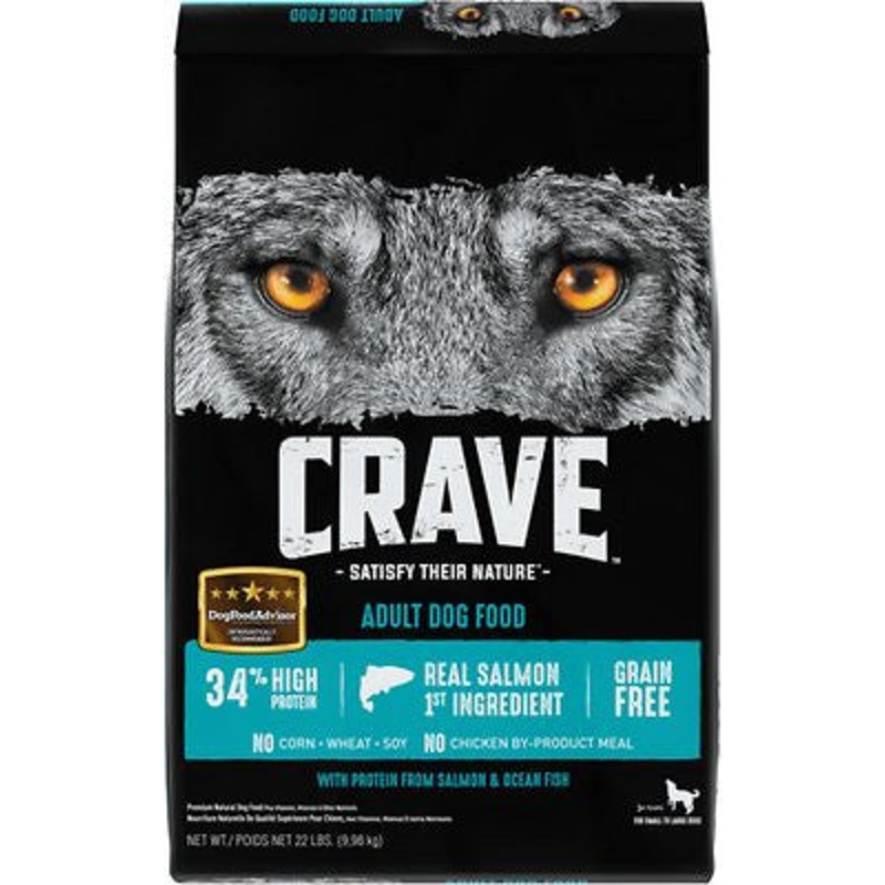 Crave Salmon and Ocean Fish Dry Dog Food 22lb