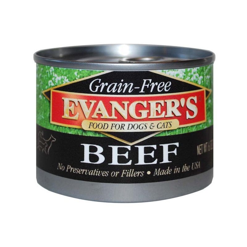 Evanger's Grain-Free Wet Dog & Cat Food Beef 6oz 24pk
