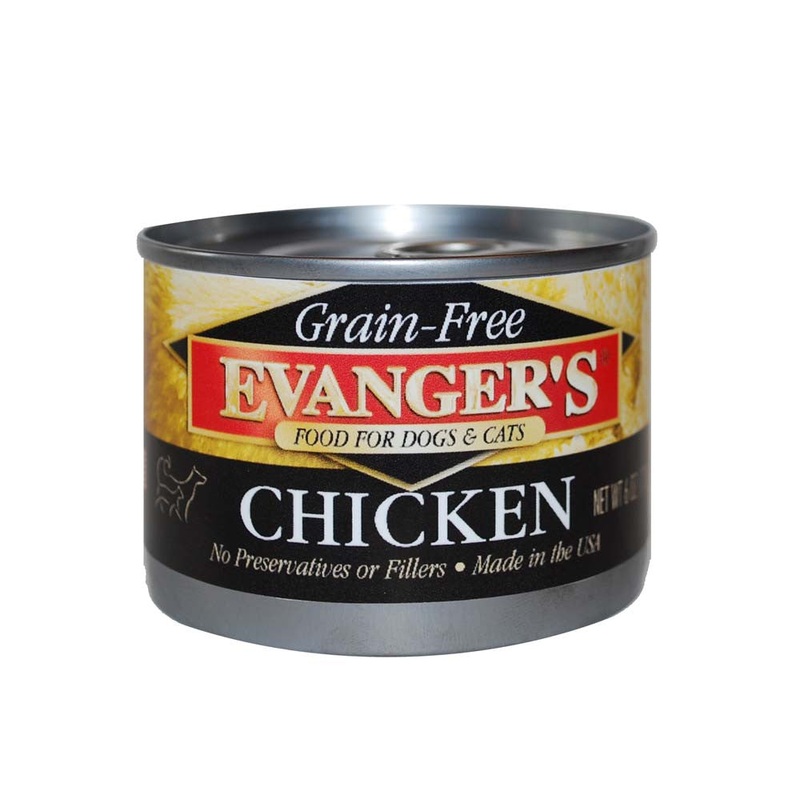 Evanger's Grain-Free Wet Dog & Cat Food Chicken 6oz 24pk