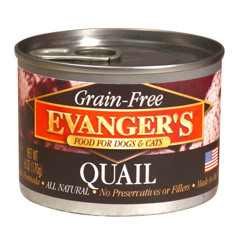 Evanger's Grain-Free Wet Dog & Cat Food Quail 6oz 24pk