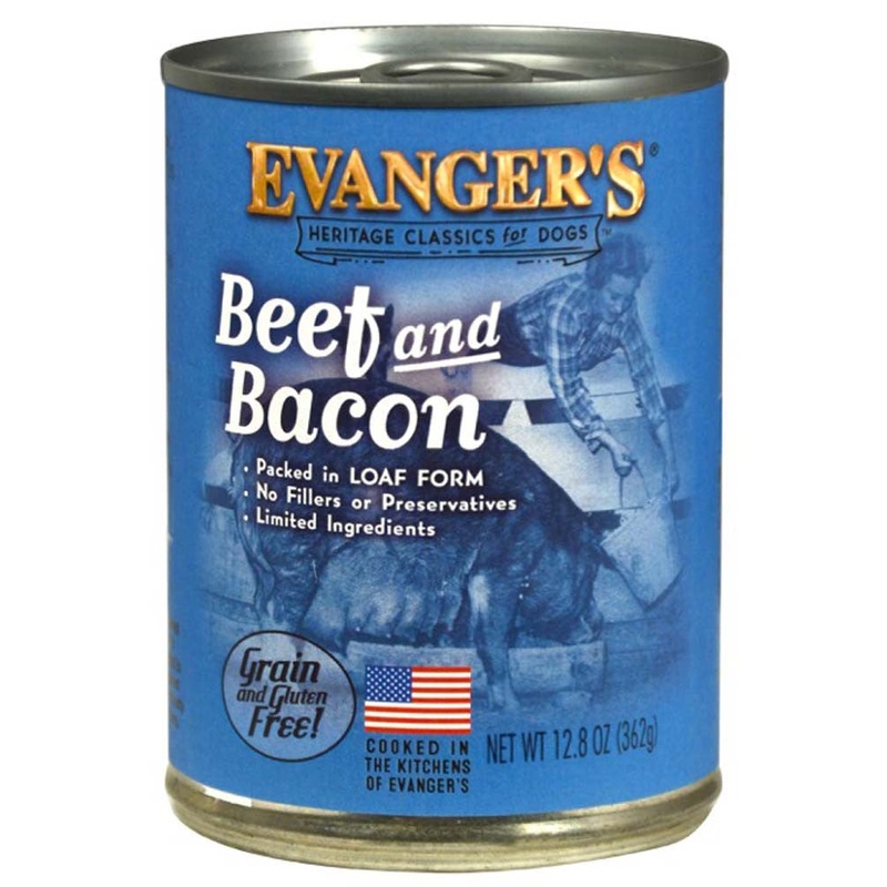 Evanger's Heritage Classic Wet Dog Food Beef & Bacon 12.8oz 12pk