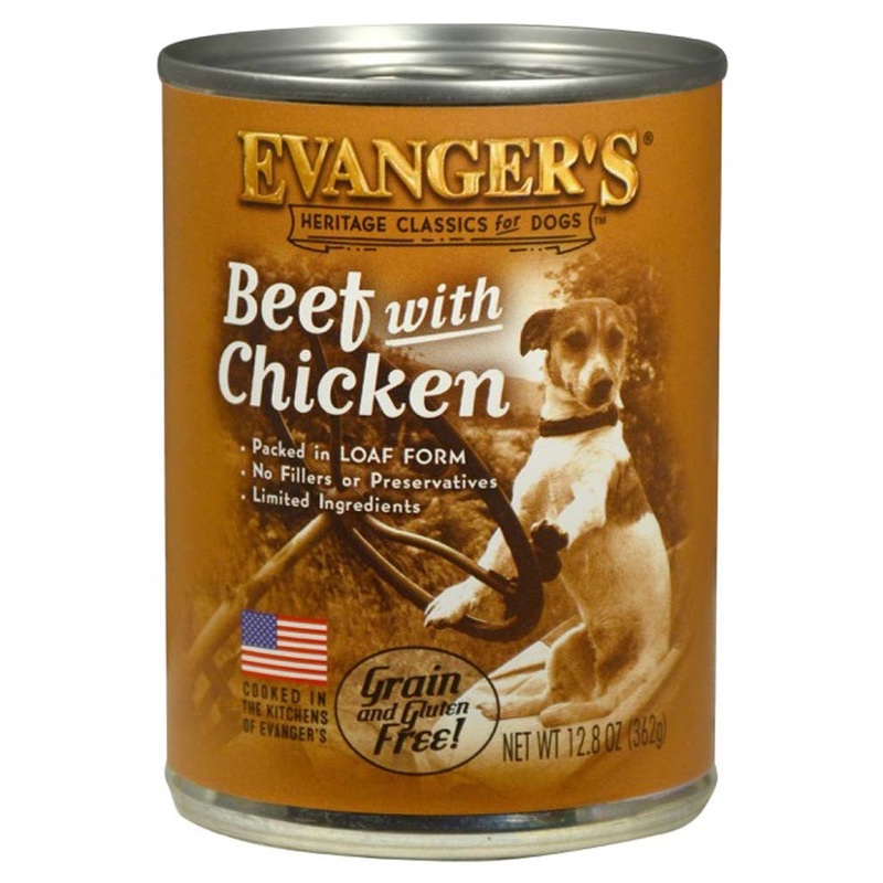 Evanger's Heritage Classic Wet Dog Food Beef w/Chicken 12.8oz 12pk