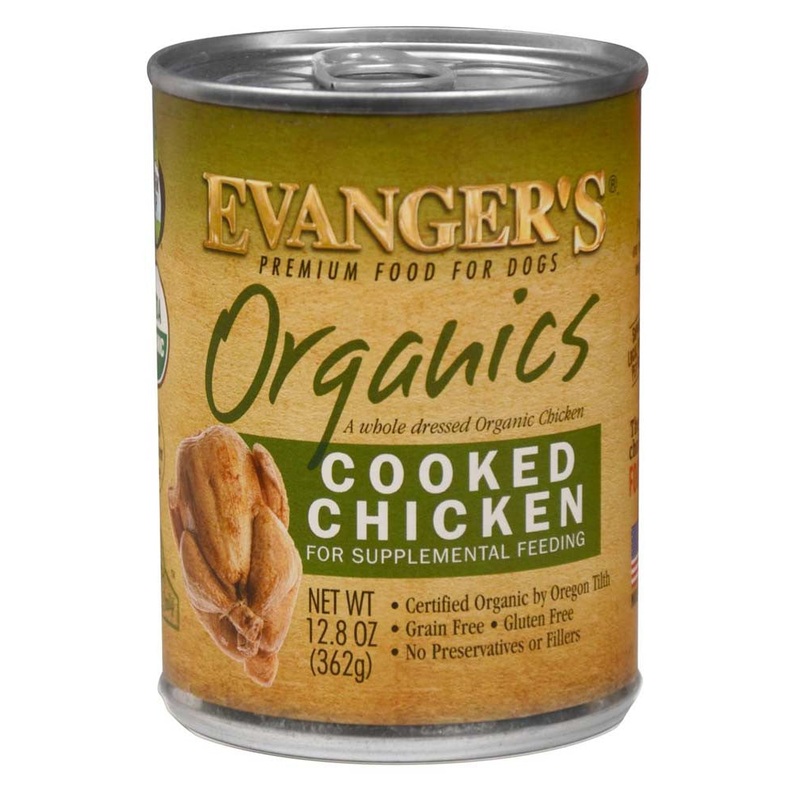 Evanger's Organics Wet Dog Food Cooked Chicken 12.8oz 12pk