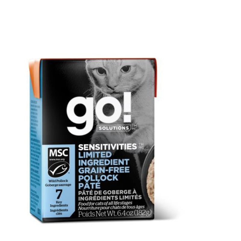 Petcurean GO! SENSITIVITIES LID Grain Free Pollock P t Cat 24/6.4oz {L-1} 152305
