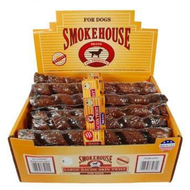 Smokehouse Bacon Skin Twists Large 3Pk Display Box {L+1} 785257