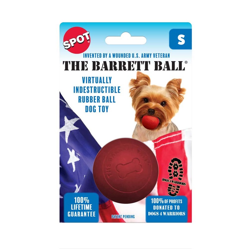 Spot Barrett Ball Dog Toy Red 2.5in SM