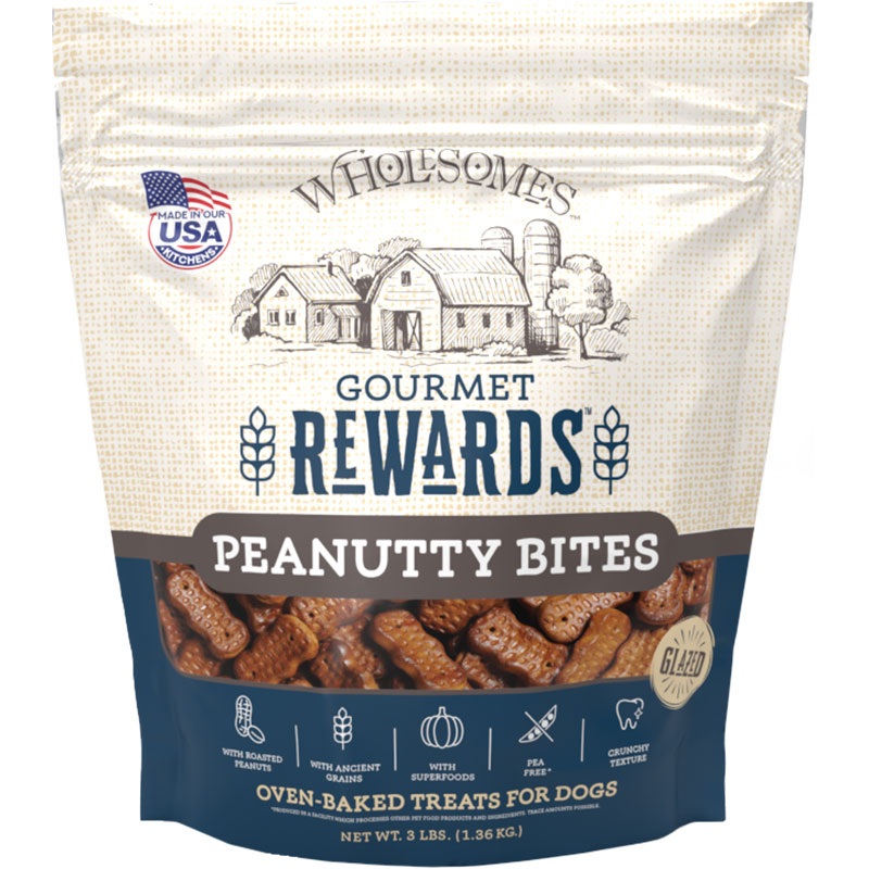 WHOLESOME DOG PEANUTTY BITES 3LB {L-1} 348458