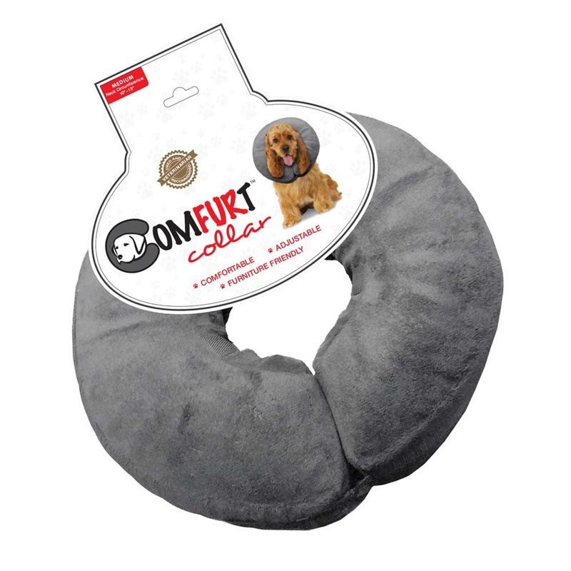 Arlee Poly Filled Adjustable E-Collar Charcoal MD