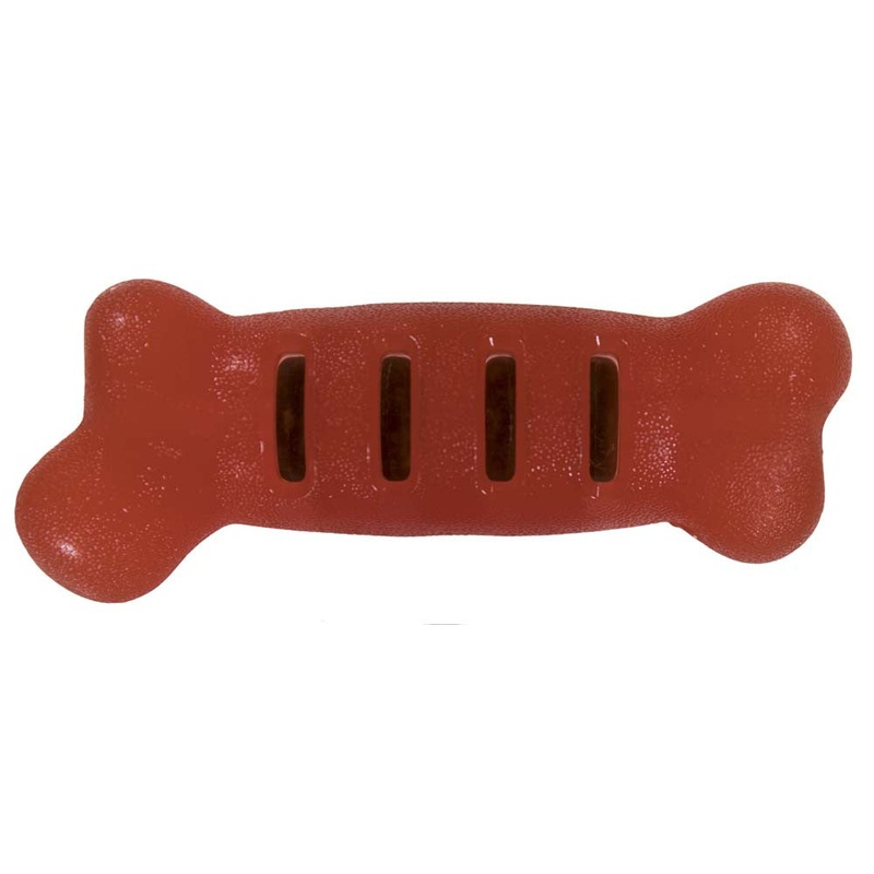 Starmark Flex Grip Treat Ringer Bone Red LG