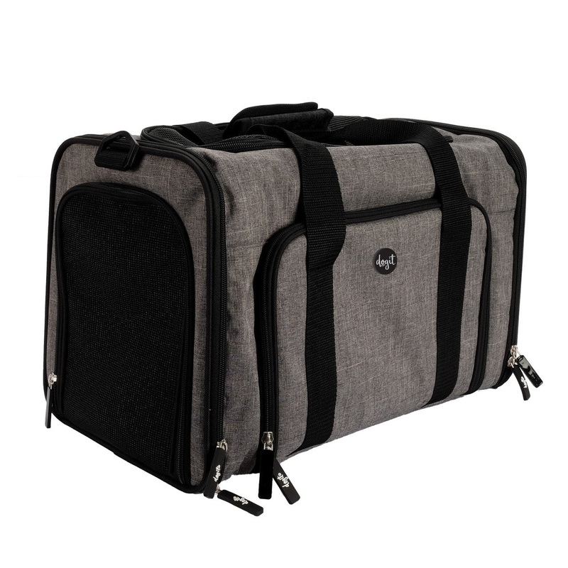 Dogit Explorer Expandable Carry Bag, Gray/Black