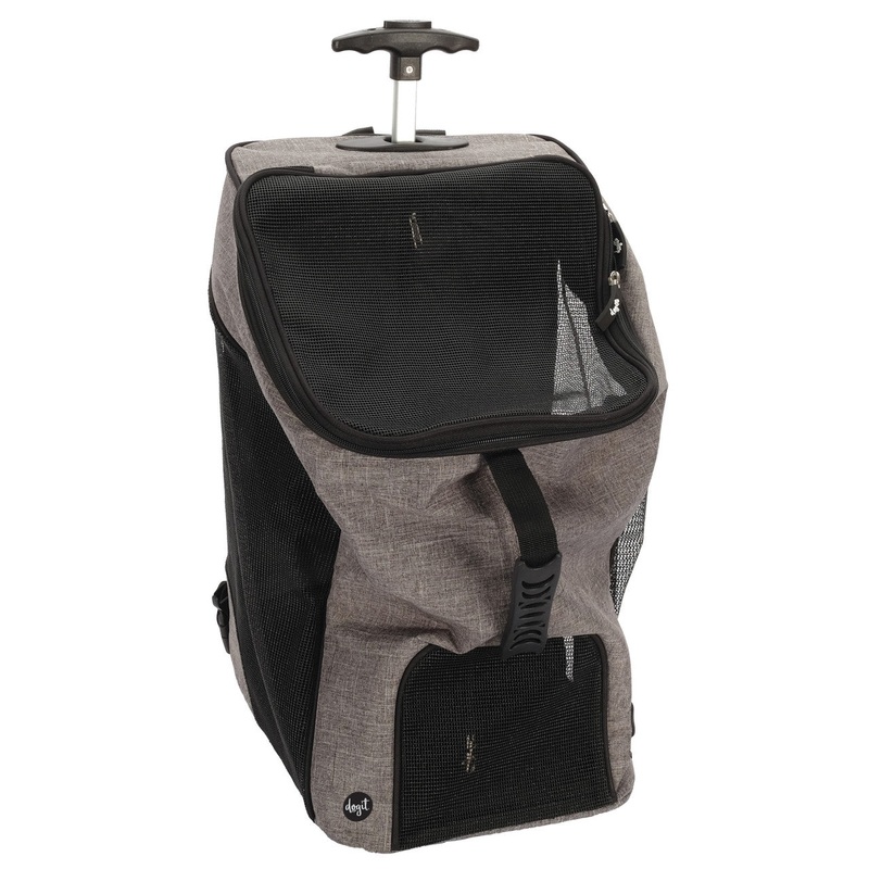 Dogit Explorer Wheeled Backpack Carrier, Gray/Black