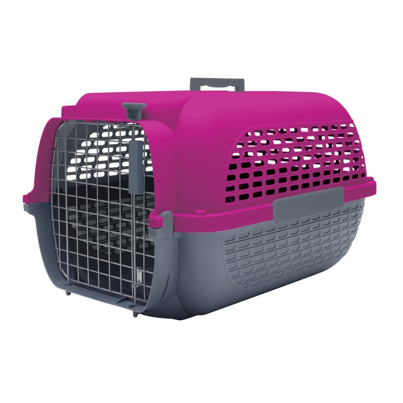 Dogit Voyager Dog Carrier, Small, Grey/Fuchsia